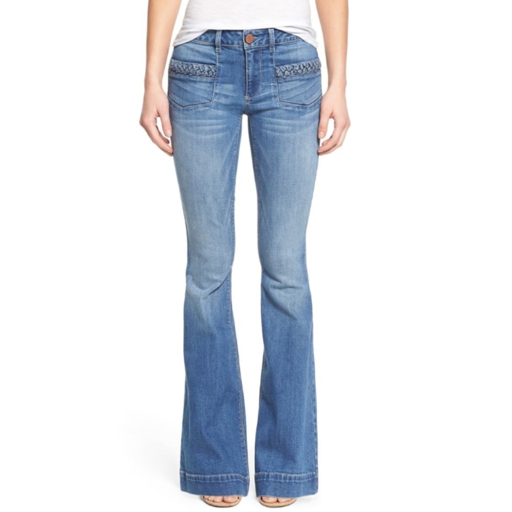 1822 DENIM lexington braid accent flare jeans 24